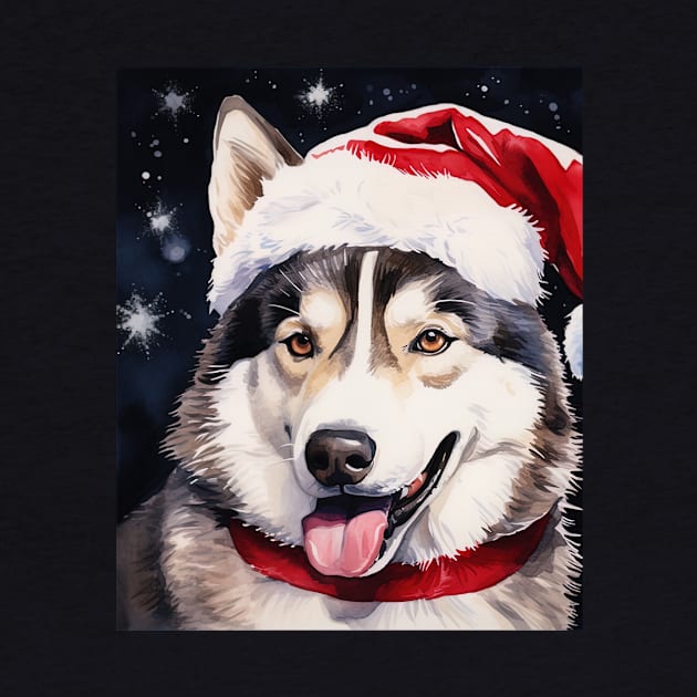 Christmas Siberian Husky Dog by EmilyCharlotty